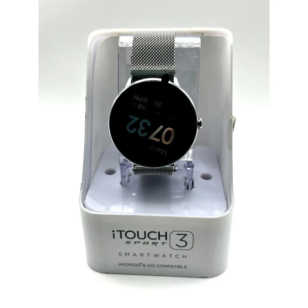 iTouch Sport 3 Smartwatch Silver Mesh Heart Rate Fitness Tracker New - New
